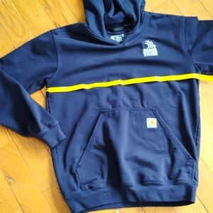🪶 Carhartt  NAVY PULLOVER HOODIE SWEATSHIRT UniSex SZ SM/MED